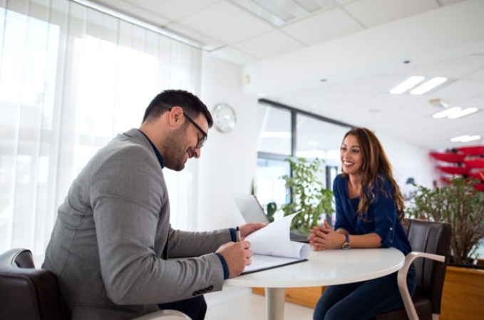 career coach helping with a mock interview