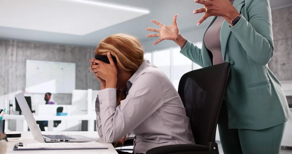 Furious,African,American,Boss,Dealing,With,Workplace,Conflict,And,Stress